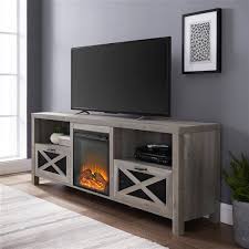 Have a particular color in mind? Walker Edison Farmhouse Fireplace Tv Stand 70 In X 25 In Grey Lw70fpabgw Rona
