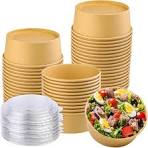 Amazon.com: Huaiid 50 Pack 25 oz Large Paper Bowls with Lid ...
