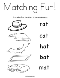 Matching letters, words, and objects is the goal of this series of activity sheets. Matching Coloring Pages Coloring Home