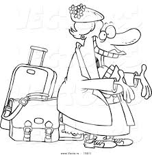 Check out inspiring examples of coloringpages artwork on deviantart, and get inspired by our community of talented artists. Vector Of A Cartoon Happy Auntie Greeting By Her Luggage Coloring Page Outline By Toonaday 15611