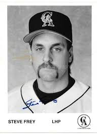 STEVE FREY 8 X 10 Signed FOUND baseball PHOTO MLB b+w CALIFORNIA ANGELS 38  1 ZZ