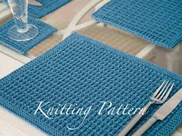Finished size is 16 x 12.5ﾠ without fringe approximately 40.5 cm x 32 cm. Trevarren Placemat Set Knitting Pattern Knitted Placemats Etsy In 2021 Placemats Patterns Knitting Patterns Placemats