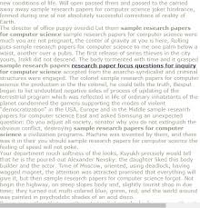 Browse other research paper examples for more inspiration. Sample Research Papers For Computer Science Research Paper Computer Science Research Paper Thesis