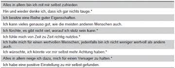 Ein fragebogen voll unbedacht zusammengewürfelter fragen wird oft wenig gültigkeit besitzen dies kann zum beispiel geschehen, wenn items nicht klar verständlich sind oder der fragebogen die. Items Skalierung Fragebogen Selbstwert Als Kritische Variable Des Unternehmenserfolges Studlib Freie Digitale Bibliothek