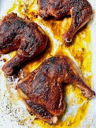 Brush both sides of the leg quarters after an hour, increase oven temp to 400 and bake 15 minutes. Roasted Chicken Leg Quarters The Genetic Chef