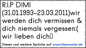 Rip Dimi 31011993 23032011wir Werden Dich Vermissen Dich