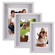 Picture frames, collage frames, poster frames, diploma frames Picture Frames White Collage Set Of 3 Display Pictures 4x6 5x7 6x8 With Mat Or