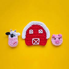 It was so much fun making these, even more so since i knew it was for my dad and he wasn't expecting it. Cow Pig And Farm Applique Crochet