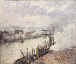 Camille Pissarro French 1830 1903 Steamboats In The Port Of Rouen 1896 Oil On Canvas 18 X 21 1 2 In 45 Camille Pissarro Rouen Camille Pissarro Paintings