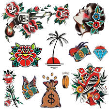 Amazon.com : PUSNMI Vintage Temporary Tattoo for Men Women Realistic  Waterproof Temporary Tattoos Custom Traditional Flower Bird Diamond Dollar  Gold Tattoo Stickers for Party Club : Beauty & Personal Care