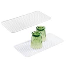 Free shipping on qualified orders. Mdesign For Small Silicone Kitchen Counter Drying Mat Protector In Clear 8 X 16 X 25 Set Of 2 By Mdesign Accuweather Shop