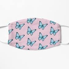 Cute Pink Face Mask With Blue Butterflies Mask By Bitchfield In 2020 Mask Pink Mask Face Mask