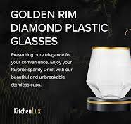 Amazon.com: Kitchen Lux 40 Pack Diamond Plastic Wine Glasses ...