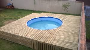 Composite and aluminum decking are waterproof decking materials that shrug off splashes. Diy Outdoor Floating Swimming Pool Deck