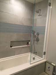 Large Format Tile And Glass Subway Tile In This Awesome Shower Bathroom Remodel Master Master Bathroom Renovation Bathrooms Remodel