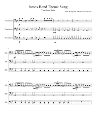 Trumpet solo of the james bond theme. James Bond Theme Song Trombone Trio Sheet Music For Trombone Mixed Trio Musescore Com