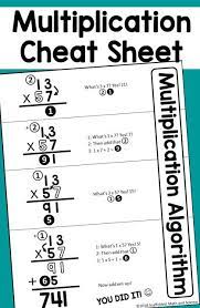 Multiplication Cheat Sheet Guided Math Multiplication Math Multiplication