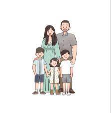 Full Body Family Portrait Birth Announcement Custom Etsy Family Drawing Family Cartoon Family Drawing Illustration