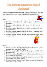 This worksheet generator allows you to make worksheets for addition, subtraction, division, and multiplication of whole numbers and integers, including both horizontal and vertical forms (long. Inverse Operation Challenge Teaching Resources