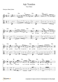 Ask Yeniden Gitar Nota Tab Gitaregitim Net Notalara Dokulmus Muzik Muzik Egitimi Muzik Notalari