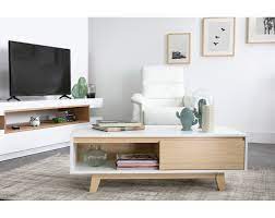 table basse scandinave blanc et bois lahti miliboo table basse table basse scandinave table basse rangement