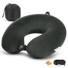 Premium Memory Foam Travel Neck Pillow Max Deep Black