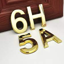 Extensive assortment of sizes and colors. 7cm Modern Gold Color Plaque House Door Number English Letters Hotel Door Address Digits Sticker Plastic Plate Sign Abs Plastic Door Plates Aliexpress
