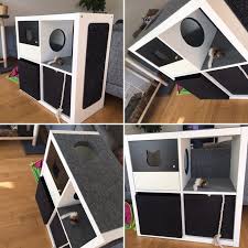Aus Ikea Regal Kallax Einen Kletterbaum Fur Die Katze Gebastelt Kletterbaum Ikea Katzen Katzen