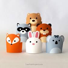 Pretend Play Toys For Kids Paper Craft Animals Diy Forest Animals Playset Woodland Creatures Printable Paper Puppets Toys Dollhouse Pdf In 2021 Animal Crafts For Kids Paper Toy Design Paper Crafts