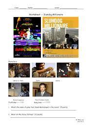 With the whole nation watching. Movie Worksheet Slumdog Millionaire
