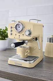 Review Swan Retro Pump Espresso Coffee Machine Daily Teaspoon