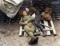 A Serbian soldier sleeps