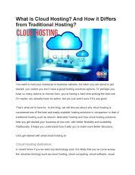 However, cloud hosting has made some incredible gains recently. What Is Cloud Hosting And How It Differs From Traditional Hosting By Mariya Khan Issuu