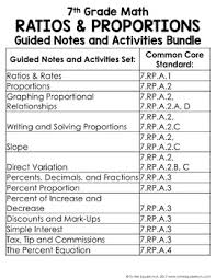 Homework answer key (partial) resources: Ratios And Proportions 7th Grade Math Guided Notes And Activities Bundle