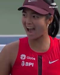 CERTIFIED SUMAKSES NA PINOY! 🇵🇭🙌 WATCH: Alex Eala couldn't help but  celebrate passionately—and even seemed to let out a Filipino swear  word—after scoring against Denmark's Clara Tauson in the third set. The