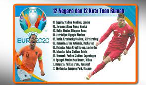 Yang perhelatannya di tunda 1 tahun karena virus pandemi corana. Inilah 12 Negara 12 Kota Dan 12 Stadion Penyelenggara Euro 2020 Prokabar