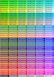 Color Table Hex And Html Codes Html Color Codes Css Colours Web Design Basics
