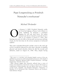 Pdf Pippi Longstocking As Friedrich Nietzsche S Overhuman