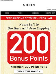 We all love clothes shopping, right? Shein Uk Use 200 Bonus Points With Free Shipping Now Milled