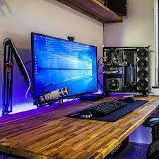 Big Screen Pc Desk Desk Setup Gaming Desk
