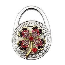 Four Leaves Clover Designed Shoulder Handbag Folding Purse Holder Hangers Hooks Foldable Purse Hanger Handbag Table Purse Hanger Shoulder Handbags Purse Holder