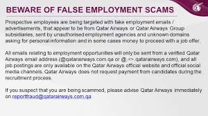 Maybe you would like to learn more about one of these? Qatar Airways On Twitter Beware Of False Employment Offers Our Official Vacancies Can Be Seen At Https T Co Pq7k4q79z0