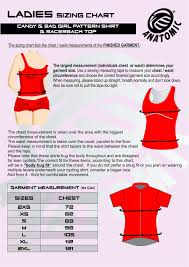 Ladies Candy Pattern Bad Girl Racerback Sizing Chart