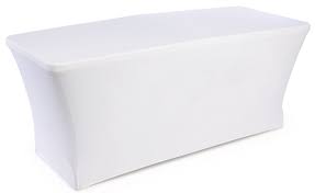 Amazon Com Stretch Table Cover For 6 Foot Long Rectangular Tables 72 X 29 X 30 Inch Machine Washable Open Table Covers Fitted Table Cover White Table Cloth