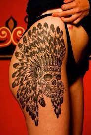 Mar 06, 2016 · skull & indian headdress, side tattoo by ben lucas. Cool Skull In An Indian Headdress Tattoo On Thigh Tattooimages Biz