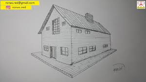 Nasil Iki Noktali Perspektif Kullanilarak Ev Cizilir How To Draw A House Drawing Perspektif Resim Sanati