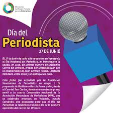El partido socialista unido de venezuela (psuv) celebrará este domingo en todo el país el proceso de postulación de el proceso de este 27 de junio facilitará las postulaciones del gran polo patriótico (gpp, coalición de las fuerzas revolucionarias) para los próximos comicios regionales y locales. Uzivatel Mppeducacion Na Twitteru Efemeride El 27 De Junio De Cada Ano Se Celebra En Venezuela El Dia Nacional Del Periodista En Homenaje A La Salida En 1818 Del Primer