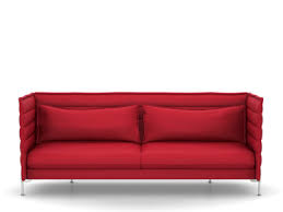 Vitra Alcove Sofa Three Seater H94 X W237 X D84 Cm Laser Red By Ronan Erwan Bouroullec 2006 Designer Furniture By Smow Com