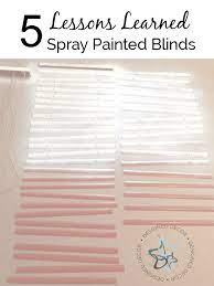 Lessons Learned Spray Painted Blinds Designed Decor Blinds Painting Blinds Spray Painting Wood Furniture