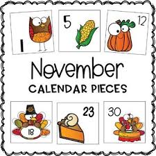 November Calendar Pieces November Calendar November Printable Calendar Calendar Numbers